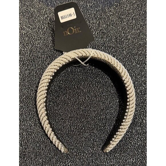 Noir Pearl & Rhinestone Embellished Headband - Picture 5 of 5